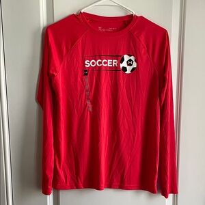 Under Armour Kids Red Soccer Long Sleeve Tee